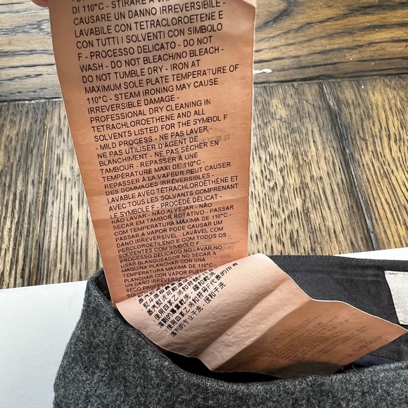 Armani Collezioni Dark Gray Wool Straight Leg Trousers with Cuffed Hem - Picture 11 of 11